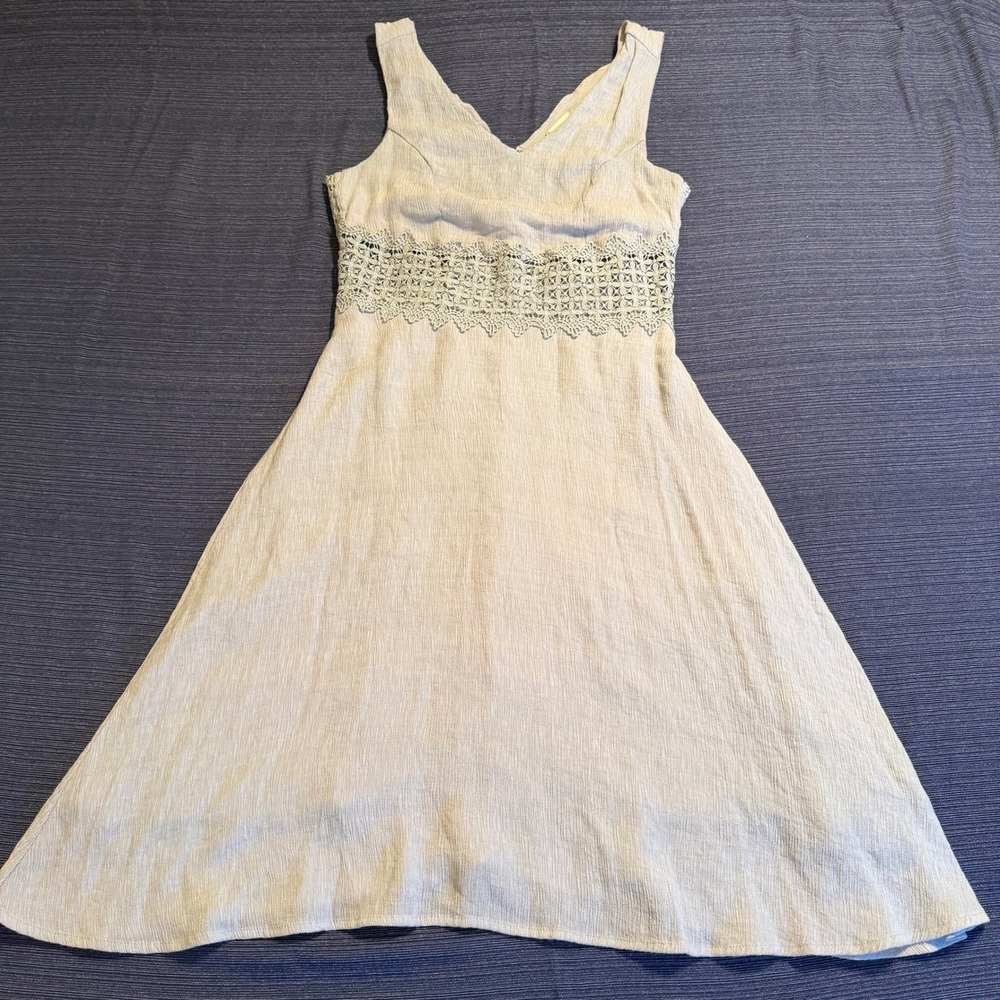 Altar'd State Light Blue Crochet Lace Waist Mini Dress Sleeveless V-Neck Small‎